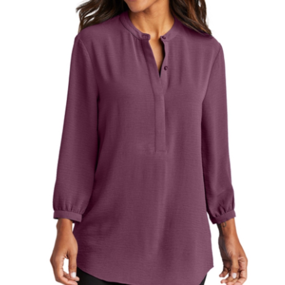 Women's 3/4-Sleeve Textured Crepe Tunic NEW - Picture 1 of 4